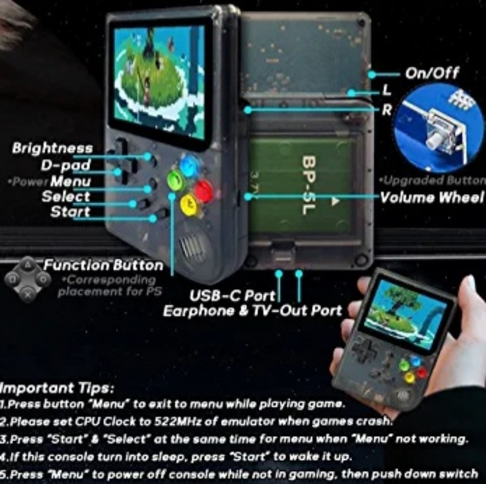RG300 Handheld Game Console , Retro Game Console with Open Linux System Built-in - Picture 5 of 5